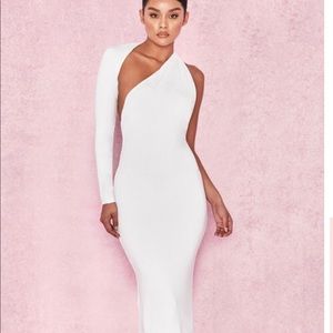 House of CB Mervielle white wrap maxi dress
